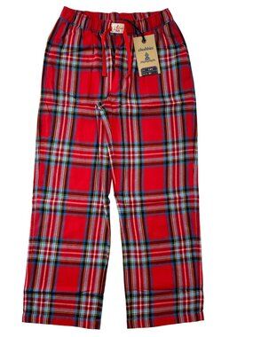 Chubbies Holly Jolly Stitches Red Plaid Flannel PJ Pants Boys' Sz Small  NWT